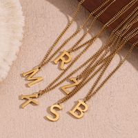 Simple Style Letter Stainless Steel Plating 18k Gold Plated Pendant Necklace main image 1