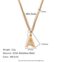 Simple Style Letter Stainless Steel Plating 18k Gold Plated Pendant Necklace sku image 1