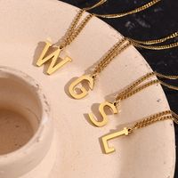Simple Style Letter Stainless Steel Plating 18k Gold Plated Pendant Necklace main image 3