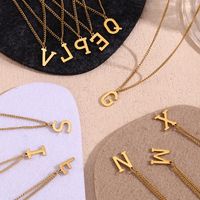 Simple Style Letter Stainless Steel Plating 18k Gold Plated Pendant Necklace main image 4