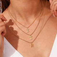 Simple Style Letter Stainless Steel Plating 18k Gold Plated Pendant Necklace main image 5