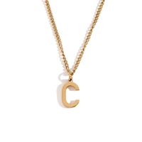 Simple Style Letter Stainless Steel Plating 18k Gold Plated Pendant Necklace sku image 3