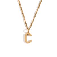 Style Simple Lettre Acier Inoxydable Placage Plaqué Or 18k Pendentif sku image 3