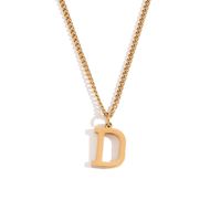 Simple Style Letter Stainless Steel Plating 18k Gold Plated Pendant Necklace sku image 4