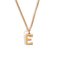 Simple Style Letter Stainless Steel Plating 18k Gold Plated Pendant Necklace sku image 5