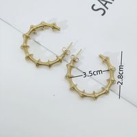1 Pair Retro Geometric Bamboo Plating 304 Stainless Steel 18K Gold Plated Earrings main image 3