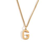 Simple Style Letter Stainless Steel Plating 18k Gold Plated Pendant Necklace sku image 7