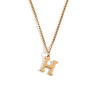 Simple Style Letter Stainless Steel Plating 18k Gold Plated Pendant Necklace sku image 8