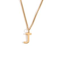 Simple Style Letter Stainless Steel Plating 18k Gold Plated Pendant Necklace sku image 10