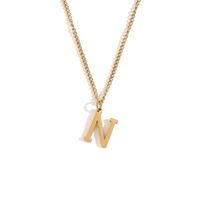 Simple Style Letter Stainless Steel Plating 18k Gold Plated Pendant Necklace sku image 14