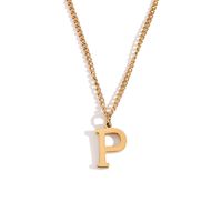 Simple Style Letter Stainless Steel Plating 18k Gold Plated Pendant Necklace sku image 16