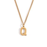 Simple Style Letter Stainless Steel Plating 18k Gold Plated Pendant Necklace sku image 17