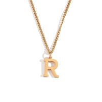 Simple Style Letter Stainless Steel Plating 18k Gold Plated Pendant Necklace sku image 18