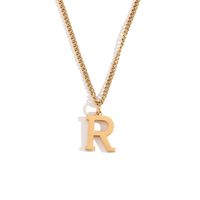 Style Simple Lettre Acier Inoxydable Placage Plaqué Or 18k Pendentif sku image 18