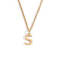 Simple Style Letter Stainless Steel Plating 18k Gold Plated Pendant Necklace sku image 19