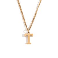 Simple Style Letter Stainless Steel Plating 18k Gold Plated Pendant Necklace sku image 20