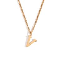 Simple Style Letter Stainless Steel Plating 18k Gold Plated Pendant Necklace sku image 22