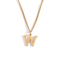 Simple Style Letter Stainless Steel Plating 18k Gold Plated Pendant Necklace sku image 23