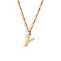 Simple Style Letter Stainless Steel Plating 18k Gold Plated Pendant Necklace sku image 25