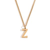 Simple Style Letter Stainless Steel Plating 18k Gold Plated Pendant Necklace sku image 26