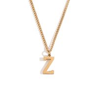 Style Simple Lettre Acier Inoxydable Placage Plaqué Or 18k Pendentif sku image 26