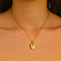 Vintage Style Simple Style Heart Shape Stainless Steel 18k Gold Plated Pendant Necklace main image 5