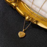 Vintage Style Simple Style Heart Shape Stainless Steel 18k Gold Plated Pendant Necklace sku image 16
