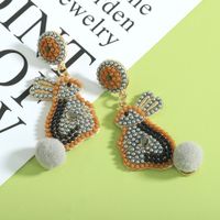 1 Pair Cute Rabbit Letter Plating Inlay Alloy Seed Bead Gold Plated Silver Plated Drop Earrings main image 10