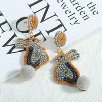 1 Pair Cute Rabbit Letter Plating Inlay Alloy Seed Bead Gold Plated Silver Plated Drop Earrings main image 7