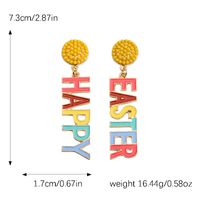 1 Pair Cute Rabbit Letter Plating Inlay Alloy Seed Bead Gold Plated Silver Plated Drop Earrings main image 2