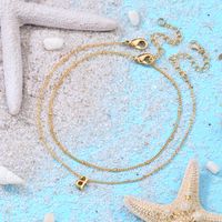 Vacation Beach Letter Copper Plating 14k Gold Plated Women's Anklet main image 1