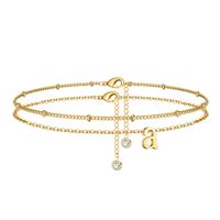 Vacation Beach Letter Copper Plating 14k Gold Plated Women's Anklet sku image 1