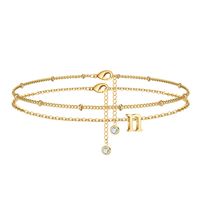Vacation Beach Letter Copper Plating 14k Gold Plated Women's Anklet sku image 14