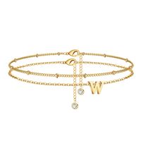 Vacation Beach Letter Copper Plating 14k Gold Plated Women's Anklet sku image 23