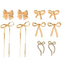 Modern Style Simple Style Bow Knot Copper Handmade Plating 18k Gold Plated Jewelry Set main image 3