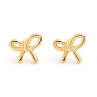 Modern Style Simple Style Bow Knot Copper Handmade Plating 18k Gold Plated Jewelry Set sku image 1