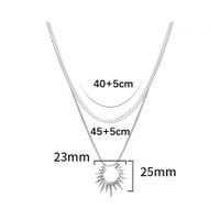 Hip-hop Sun Titanium Steel Polishing Unisex Double Layer Necklaces main image 2