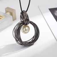 Ig Style Geometric Alloy Inlay Artificial Pearls Women's Necklace main image 3