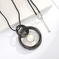 Ig Style Geometric Alloy Inlay Artificial Pearls Women's Necklace main image 1
