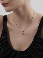 Simple Style Moon Stainless Steel Pendant Necklace main image 9