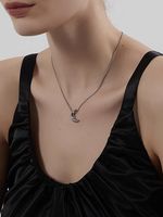 Simple Style Moon Stainless Steel Pendant Necklace sku image 1
