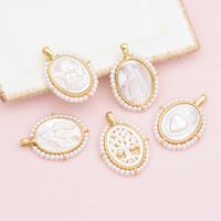 1 Piece Simple Style Human Angel Tree Copper Pearl Plating Carving Pendant Jewelry Accessories main image 1