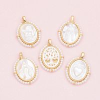 1 Piece Simple Style Human Angel Tree Copper Pearl Plating Carving Pendant Jewelry Accessories main image 4
