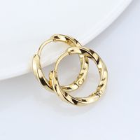 1 Pair Simple Style Round Plating 304 Stainless Steel 18K Gold Plated Earrings main image 4