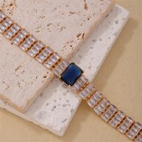 Copper K Gold Plated Rhodium Plated Casual Simple Style Quadrilateral Zircon Bracelets main image 4