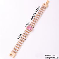 Copper K Gold Plated Rhodium Plated Casual Simple Style Quadrilateral Zircon Bracelets sku image 4