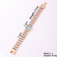 Copper K Gold Plated Rhodium Plated Casual Simple Style Quadrilateral Zircon Bracelets sku image 3