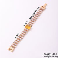 Copper K Gold Plated Rhodium Plated Casual Simple Style Quadrilateral Zircon Bracelets sku image 9