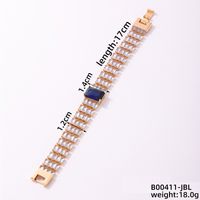 Copper K Gold Plated Rhodium Plated Casual Simple Style Quadrilateral Zircon Bracelets sku image 10