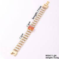 Copper K Gold Plated Rhodium Plated Casual Simple Style Quadrilateral Zircon Bracelets sku image 14